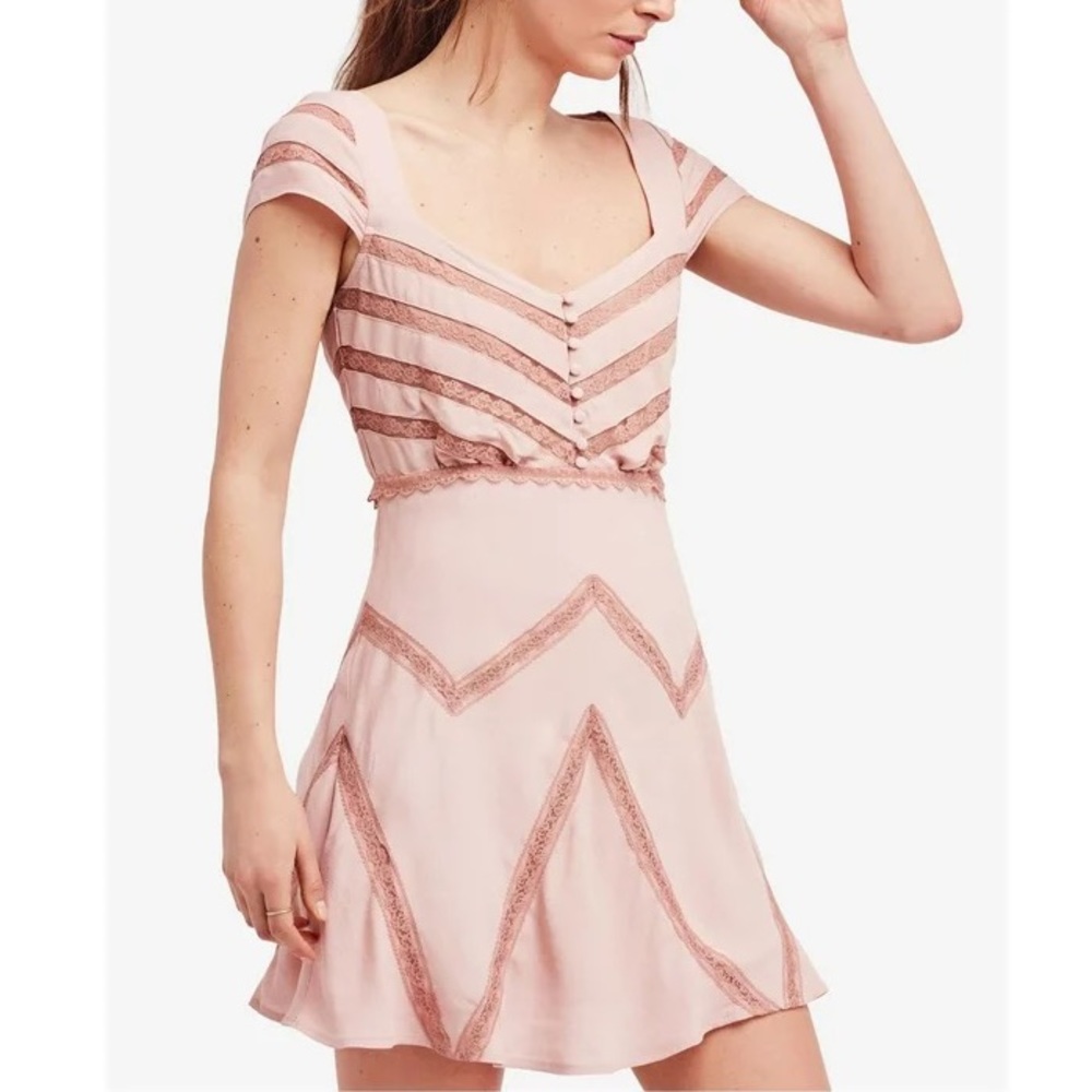 Free People Elle Lace Cap Sleeve Dress